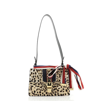 Gucci Sylvie Shoulder Bag Printed Calf Hair Small