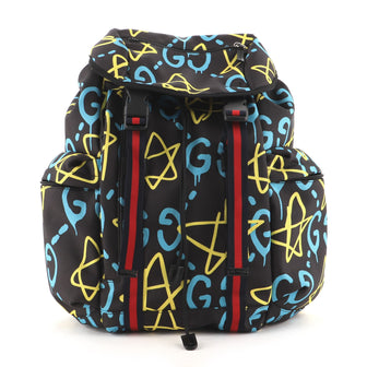 Gucci Techpack Backpack GucciGhost Print Canvas