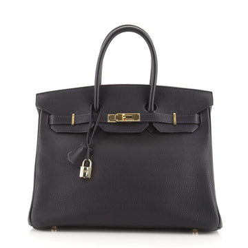 Hermes Birkin Handbag Blue Togo with Gold Hardware 35