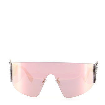 Fendi FFreedom Shield Sunglasses Acetate with Crystal Embellished Metal