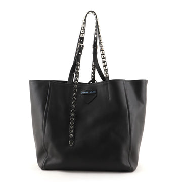 Prada Concept Open Tote Leather with Studded Detail Medium