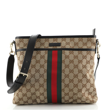Gucci Front Pocket Web Messenger GG Canvas Small