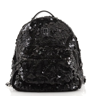 Versace Palazzo Medusa Backpack Paillettes Embellished Leather Small