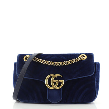 Gucci GG Marmont Flap Bag Matelasse Velvet Small