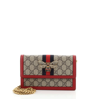 Gucci Queen Margaret Chain Wallet GG Coated Canvas Mini