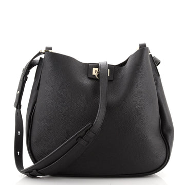 Salvatore Ferragamo Gancini Messenger Hobo Leather