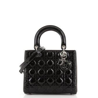 Christian Dior Lady Dior Bag Cannage Quilt Patent Medium