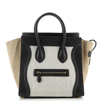 Celine Luggage Bag Canvas and Leather Mini