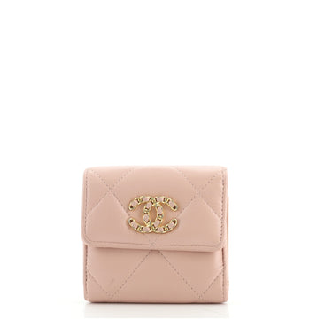 Chanel 19 Trifold Wallet Quilted Lambskin Small