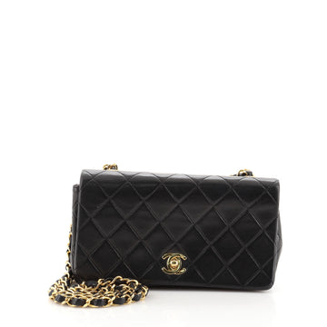 Chanel Vintage Full Flap Bag Quilted Lambskin Mini