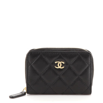 Chanel CC Zip Coin Purse Quilted Lambskin Small