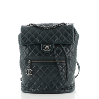 Chanel Mountain Backpack Quilted Glazed Calfskin Large