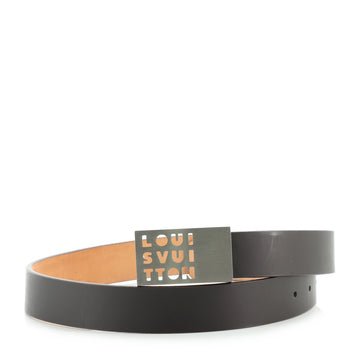 Louis Vuitton Logo Cutout Buckle Belt Leather Medium