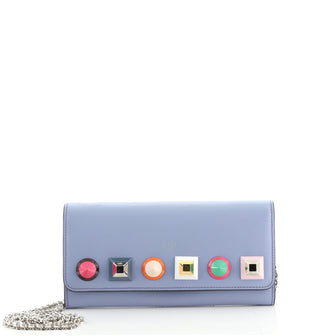 Fendi Continental Wallet on Chain Studded Leather