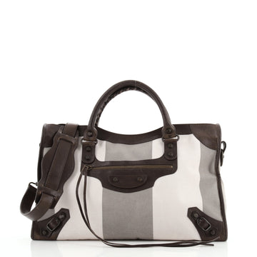 Balenciaga City Classic Studs Bag Printed Canvas and Leather Medium