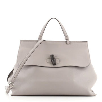 Gucci Bamboo Daily Top Handle Bag Leather Large