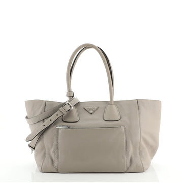 Prada Front Pocket Wing Convertible Tote Vitello Daino