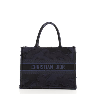 Christian Dior Book Tote Camouflage Embroidered Canvas Small