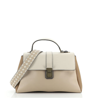 Bottega Veneta Piazza Top Handle Bag Leather with Intrecciato Detail Medium