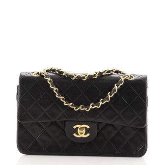 Chanel Vintage Classic Double Flap Bag Quilted Lambskin Small