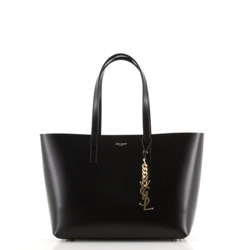 Saint Laurent Classic Monogram Charm Shopper Tote Leather Small