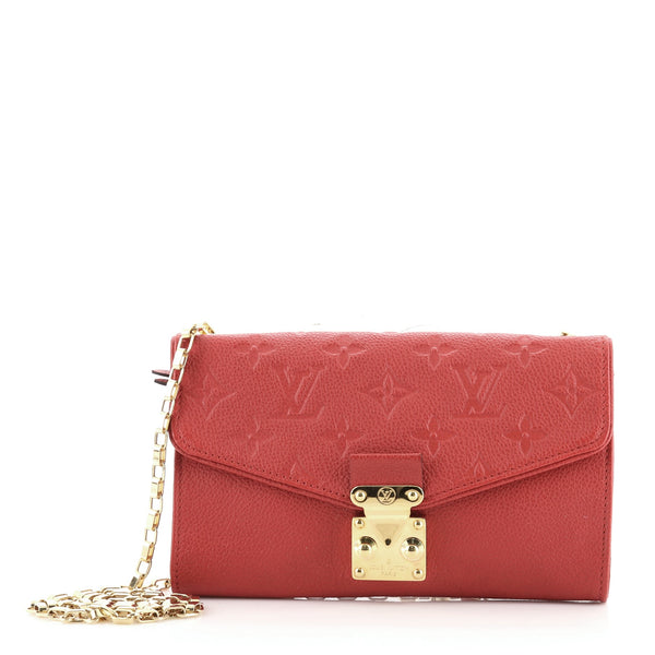 louis vuitton saint germain (sp4184) pm red empreinte leather gold  hardware, with dust cover