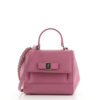 Salvatore Ferragamo Carrie Vara Shoulder Bag Saffiano Leather Small