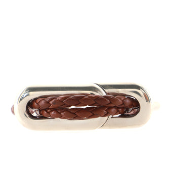 Hermes Chaine d'Ancre Bracelet Braided Leather and Sterling Silver