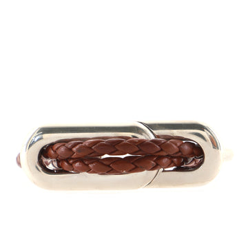 Hermes Chaine d'Ancre Bracelet Braided Leather and Sterling Silver