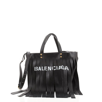 Balenciaga Laundry Cabas Tote Fringe Leather XS