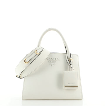 Prada Monochrome Tote Saffiano with City Calf Small