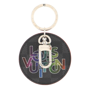 Louis Vuitton Round Illustre Keychain Limited Edition Interlinked Logo Damier Graphite