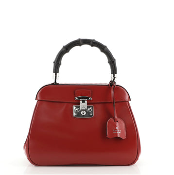 Gucci Lady Lock Bamboo Top Handle Bag Leather Medium
