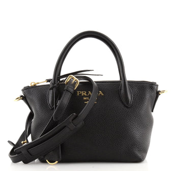 Prada Dual Strap Zip Tote Vitello Daino Mini
