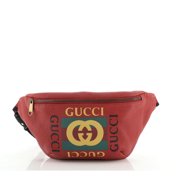 Gucci Logo Belt Bag Printed Leather Medium