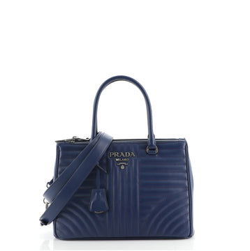 Prada Double Zip Tote Diagramme Quilted Leather Small