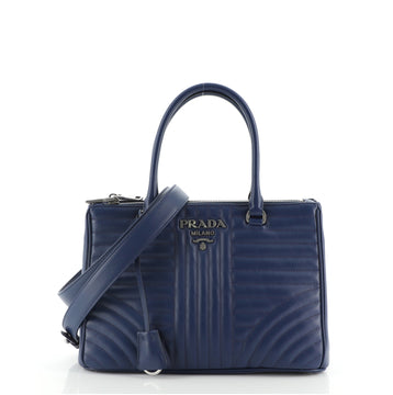 Prada Double Zip Tote Diagramme Quilted Leather Small