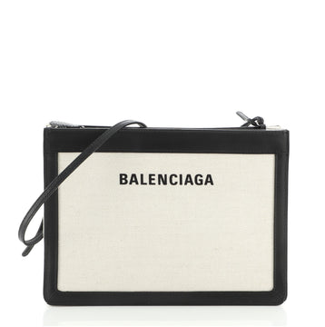 Balenciaga Navy Pochette S Canvas and Leather