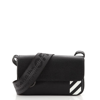 Off White Flap Crossbody Bag Printed Leather Mini