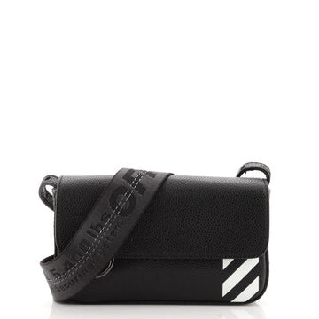 Off White Flap Crossbody Bag Printed Leather Mini