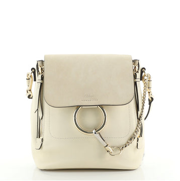 Chloe Faye Backpack Leather and Suede Small