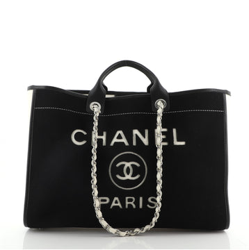 Chanel Deauville Tote Wool Felt Large