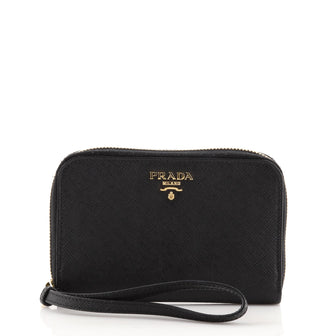 Prada Wristlet Organizer Wallet Saffiano Leather