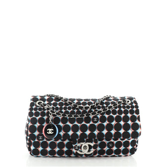 Chanel Flap Bag Quilted Polka Dot Nylon Medium