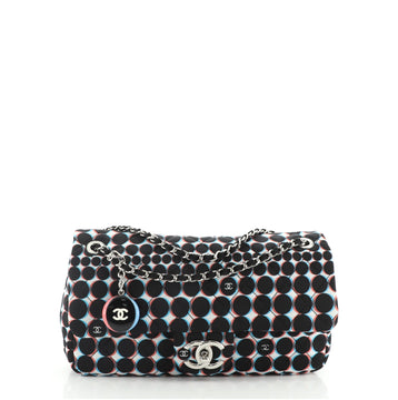 Chanel Flap Bag Quilted Polka Dot Nylon Medium