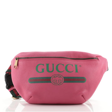 Gucci Logo Belt Bag Printed Leather Medium