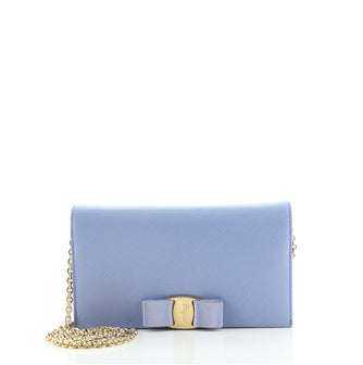 Salvatore Ferragamo Miss Vara Chain Wallet Saffiano Leather