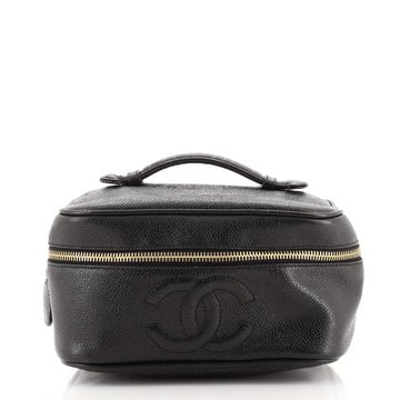 Chanel Vintage Timeless Cosmetic Case Caviar Medium