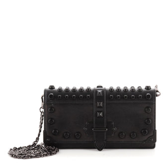 Prada Cahier Convertible Clutch Studded City Calf and Saffiano Leather