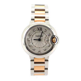Cartier Ballon Bleu de Cartier Quartz Watch Stainless Steel and Rose Gold with Diamond Markers 28